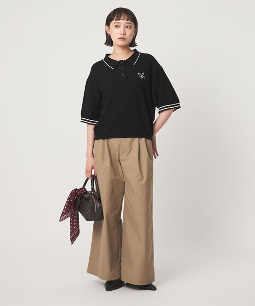 To b. by agnes b.（トゥービーバイアニエスベー）の「＜To b. by agnes b.コラボ＞ポロニット（ニット/セーター・レディース・ブラック/オフホワイト・FREE）」の13枚目の写真