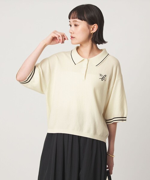 To b. by agnes b.（トゥービーバイアニエスベー）の「＜To b. by agnes b.コラボ＞ポロニット（ニット/セーター・レディース・ブラック/オフホワイト・FREE）」の16枚目の写真