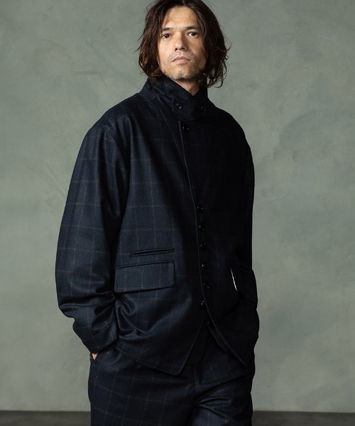 EGO TRIPPING(エゴトリッピング)の「mj11746-PEAK JACKET windowpane ウールジャケット(616758)(テーラードジャケット・メンズ・グレー系その他/ネイビー系・46/48)」の19枚目の写真