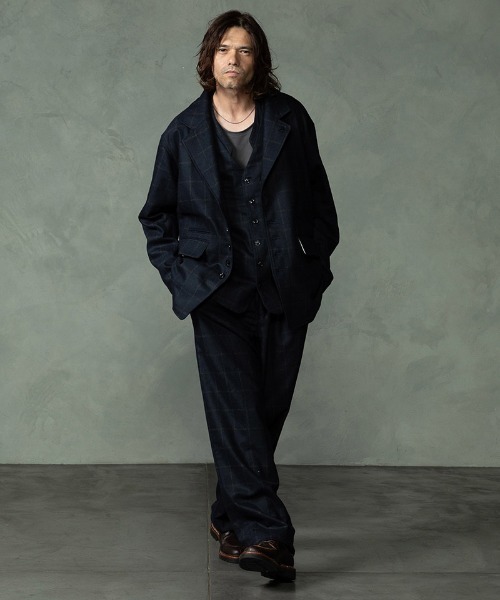 EGO TRIPPING(エゴトリッピング)の「mj11746-PEAK JACKET windowpane ウールジャケット(616758)(テーラードジャケット・メンズ・グレー系その他/ネイビー系・46/48)」の20枚目の写真