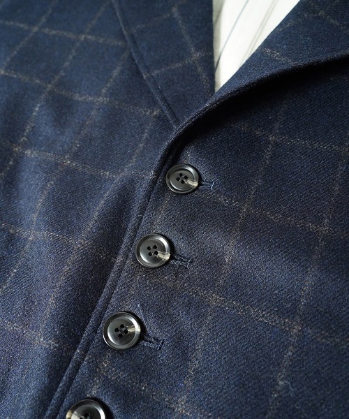 EGO TRIPPING(エゴトリッピング)の「mj11746-PEAK JACKET windowpane ウールジャケット(616758)(テーラードジャケット・メンズ・グレー系その他/ネイビー系・46/48)」の8枚目の写真