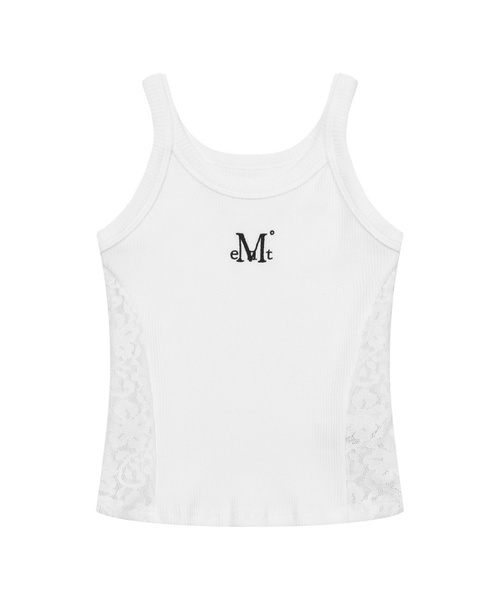 MUCENT（ムセント）の「ルシアパネルレーススリムスリーブレス（3カラー）（Tシャツ/カットソー・レディース・ブラック/チャコールグレー/ホワイト・FREE）」の2枚目の写真