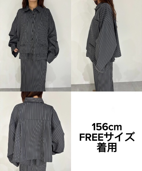 THE YOn(ザヨン)の「ポケットデザインタックスリーブクロップドシャツ(シャツ/ブラウス・レディース・グレイッシュベージュ/アッシュブラウン/チャコールグレー/セージグリーン・FREE)」の10枚目の写真