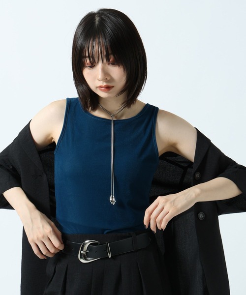 PAGEBOY(ページボーイ)の「ドラバスウエストベルトショートスリーブジャケット【接触冷感/汗じみ防止/セットアップ対応】(テーラードジャケット・レディース・チャコールグレー/ブラック・FREE)」の18枚目の写真