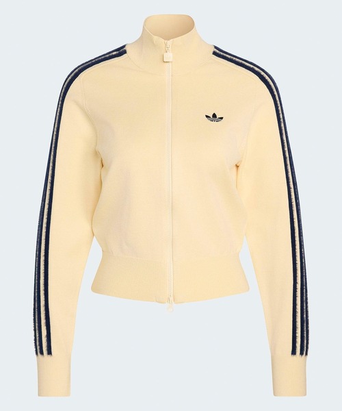 adidas(アディダス)の「adidas/アディダス ORI KNITTED FIREBIRD T オリジナルス ニット ファイヤーバード トラックトップ トラックジャケット ジャージ ニットジャケット ショート丈 クロップド丈 サイドライン ハイネック スポーティー レディース メンズ 2026年 秋 秋服 冬 冬服(ジャージ・レディース・ブラック/アイボリー/ブルー・S/XS/M/L)」の4枚目の写真