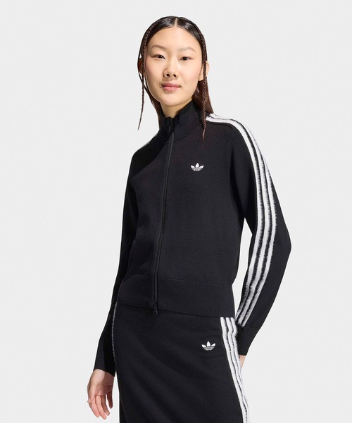 adidas(アディダス)の「adidas/アディダス ORI KNITTED FIREBIRD T オリジナルス ニット ファイヤーバード トラックトップ トラックジャケット ジャージ ニットジャケット ショート丈 クロップド丈 サイドライン ハイネック スポーティー レディース メンズ 2026年 秋 秋服 冬 冬服(ジャージ・レディース・ブラック/アイボリー/ブルー・S/XS/M/L)」の11枚目の写真