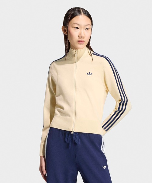 adidas(アディダス)の「adidas/アディダス ORI KNITTED FIREBIRD T オリジナルス ニット ファイヤーバード トラックトップ トラックジャケット ジャージ ニットジャケット ショート丈 クロップド丈 サイドライン ハイネック スポーティー レディース メンズ 2026年 秋 秋服 冬 冬服(ジャージ・レディース・ブラック/アイボリー/ブルー・S/XS/M/L)」の19枚目の写真