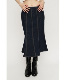 SLY | TULIP SHAPE DENIM M/SK チューリップシェイプデニムミディスカート 秋服 冬服(スカート)