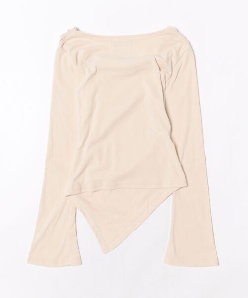 Jasmine Grandiflorum(ジャスミングランディフローラム)の「【Jasmine】ドレープオフショルダートップス(Tシャツ/カットソー・レディース・ベージュ/グレー・FREE)」の6枚目の写真