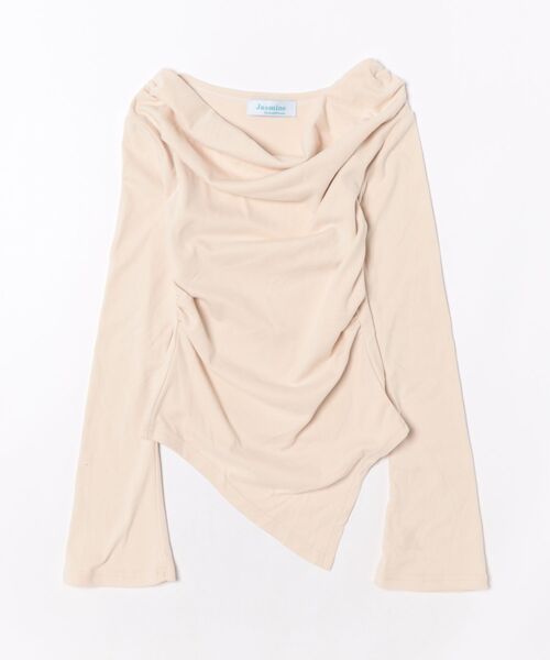 Jasmine Grandiflorum(ジャスミングランディフローラム)の「【Jasmine】ドレープオフショルダートップス(Tシャツ/カットソー・レディース・ベージュ/グレー・FREE)」の5枚目の写真