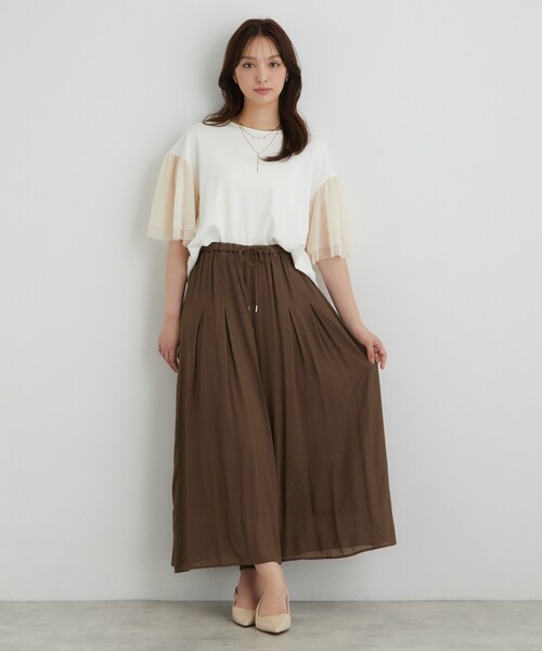 Sunauna(スーナウーナ)の「【ウエストゴム】イージーパンツ(その他パンツ・レディース・ブラック/ブラウン系その他/ライトグリーン・38/36/40)」の5枚目の写真