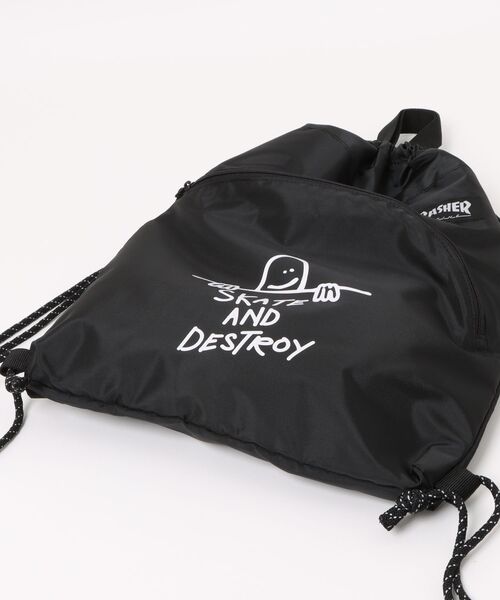 THRASHER（スラッシャー）の「★THRASHER★Knapsack（バックパック/リュック・メンズ・ブラック×ホワイト・FREE）」の3枚目の写真