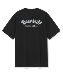 カシブロゴバックタイポグラフィックオーバーサイズ半袖Tシャツ(ブラック)