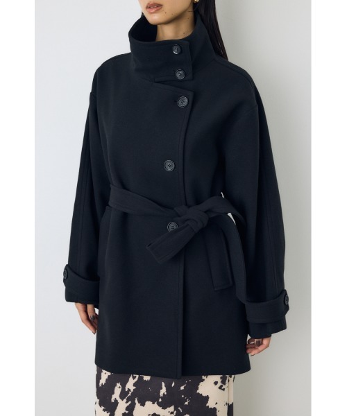AZUL by moussy(アズールバイマウジー)の「【蓄熱効果】あったかい♪B-HEAT スタンドカラーミドルコート 秋服 冬服 スタンドネック ハイネック 機能性素材 防寒(ステンカラーコート・レディース・チャコールグレー/ブラック/ベージュ・MEDIUM/SMALL)」の20枚目の写真