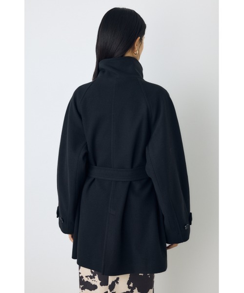 AZUL by moussy(アズールバイマウジー)の「【蓄熱効果】あったかい♪B-HEAT スタンドカラーミドルコート 秋服 冬服 スタンドネック ハイネック 機能性素材 防寒(ステンカラーコート・レディース・チャコールグレー/ブラック/ベージュ・MEDIUM/SMALL)」の5枚目の写真
