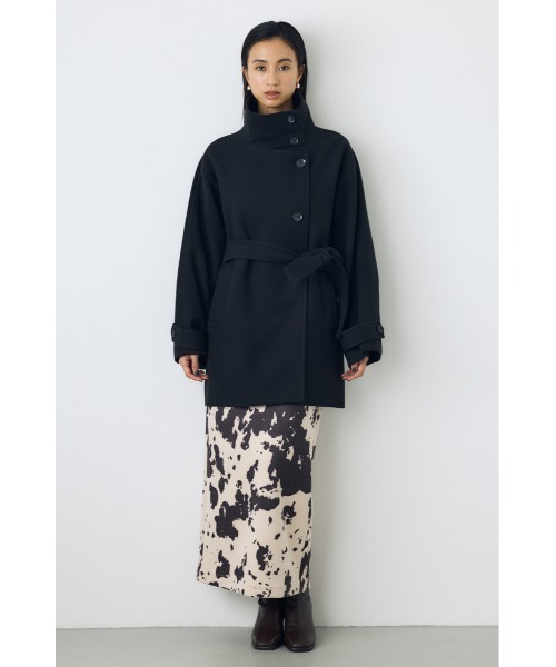 AZUL by moussy(アズールバイマウジー)の「【蓄熱効果】あったかい♪B-HEAT スタンドカラーミドルコート 秋服 冬服 スタンドネック ハイネック 機能性素材 防寒(ステンカラーコート・レディース・チャコールグレー/ブラック/ベージュ・MEDIUM/SMALL)」の6枚目の写真