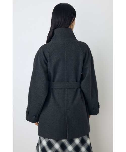 AZUL by moussy(アズールバイマウジー)の「【蓄熱効果】あったかい♪B-HEAT スタンドカラーミドルコート 秋服 冬服 スタンドネック ハイネック 機能性素材 防寒(ステンカラーコート・レディース・チャコールグレー/ブラック/ベージュ・MEDIUM/SMALL)」の21枚目の写真