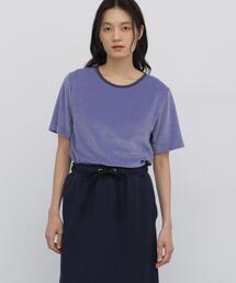 【ウォッシャブル】ベロアボーダーTシャツ
