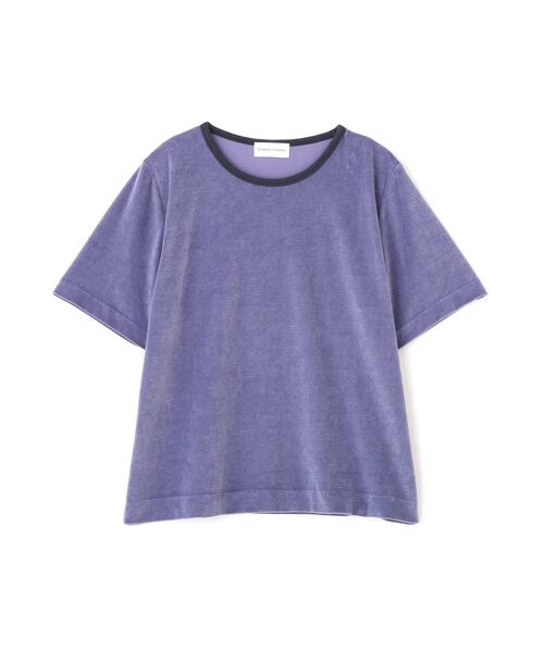 human woman(ヒューマンウーマン)の「【ウォッシャブル】ベロアボーダーTシャツ(Tシャツ/カットソー・レディース・ブルー系その他3/ダークインディゴブルー・MEDIUM)」の9枚目の写真