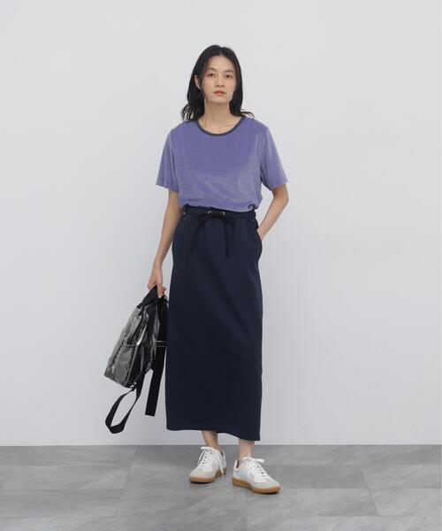 human woman(ヒューマンウーマン)の「【ウォッシャブル】ベロアボーダーTシャツ(Tシャツ/カットソー・レディース・ブルー系その他3/ダークインディゴブルー・MEDIUM)」の11枚目の写真