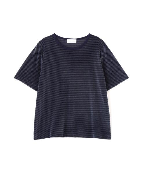 human woman(ヒューマンウーマン)の「【ウォッシャブル】ベロアボーダーTシャツ(Tシャツ/カットソー・レディース・ブルー系その他3/ダークインディゴブルー・MEDIUM)」の13枚目の写真