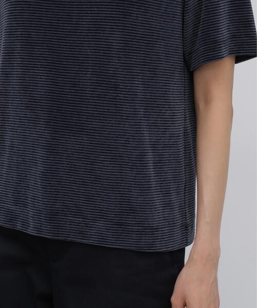 human woman(ヒューマンウーマン)の「【ウォッシャブル】ベロアボーダーTシャツ(Tシャツ/カットソー・レディース・ブルー系その他3/ダークインディゴブルー・MEDIUM)」の7枚目の写真