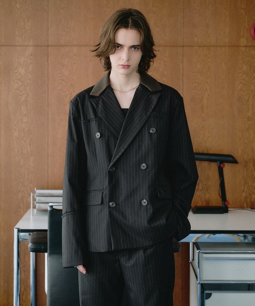 SELLE GLANT(セレグランテ)の「DOUBLE-BREASTED TAILORED DESIGN JACKET / ダブルブレストテーラードデザインジャケット(テーラードジャケット・メンズ・チャコールグレー/キャメル/ブラック/ダークグレー・LARGE/MEDIUM/SMALL)」の14枚目の写真