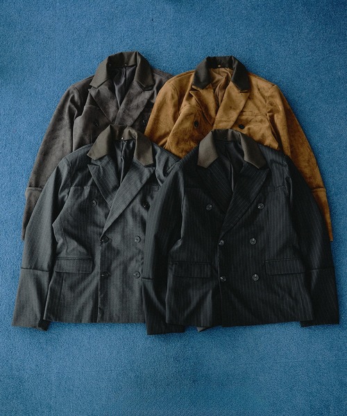 SELLE GLANT(セレグランテ)の「DOUBLE-BREASTED TAILORED DESIGN JACKET / ダブルブレストテーラードデザインジャケット(テーラードジャケット・メンズ・チャコールグレー/キャメル/ブラック/ダークグレー・LARGE/MEDIUM/SMALL)」の5枚目の写真