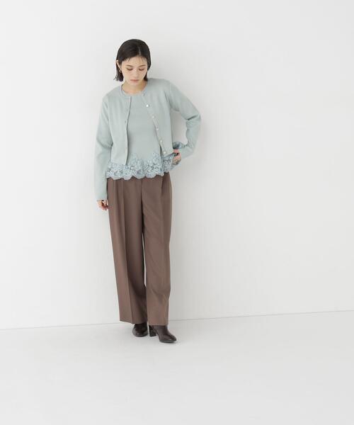 NATURAL BEAUTY BASIC（ナチュラルビューティーベーシック）の「裾レースアンサンブル（アンサンブル・レディース・オフホワイト/ライトグリーン/ブラック・FREE）」の11枚目の写真