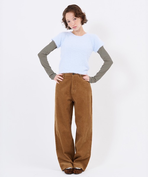 TINA：JOJUN（ティーナジョジュン）の「半袖シャギーニット プルオーバー TINA：JOJUN（ニット/セーター・レディース・ベビーピンク/ネイビー/ライトブルー・M）」の17枚目の写真
