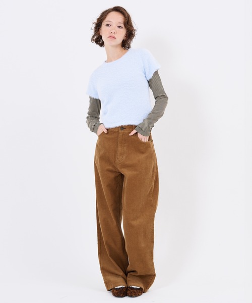 TINA：JOJUN（ティーナジョジュン）の「半袖シャギーニット プルオーバー TINA：JOJUN（ニット/セーター・レディース・ベビーピンク/ネイビー/ライトブルー・M）」の18枚目の写真
