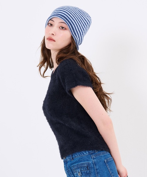 TINA：JOJUN（ティーナジョジュン）の「半袖シャギーニット プルオーバー TINA：JOJUN（ニット/セーター・レディース・ベビーピンク/ネイビー/ライトブルー・M）」の21枚目の写真