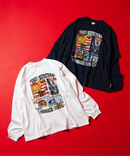 BREEZE(ブリーズ)の「福井県立恐竜博物館コラボ ロゴモチーフロンT(大人)(Tシャツ/カットソー・メンズ・オフホワイト/ネイビー・MEDIUM/LARGE/SMALL)」の3枚目の写真