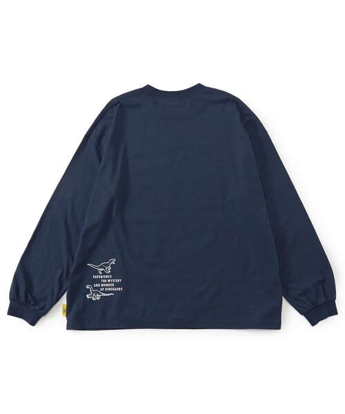 BREEZE(ブリーズ)の「福井県立恐竜博物館コラボ ロゴモチーフロンT(大人)(Tシャツ/カットソー・メンズ・オフホワイト/ネイビー・MEDIUM/LARGE/SMALL)」の5枚目の写真