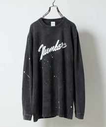 NUMBER (N)INE（ナンバーナイン）の「HAND PAINTED POWDER BREACH CLASSIC LOGO L/S T-SHIRT / ハンドペイント パウダーブリーチ クラシックロゴ ロングスリーブ Tシャツ（Tシャツ/カットソー）」