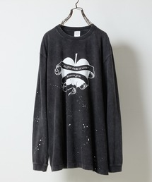 NUMBER (N)INE（ナンバーナイン）の「HAND PAINTED POWDER BREACH CLASSIC LOGO L/S T-SHIRT / ハンドペイント パウダーブリーチ クラシックロゴ ロングスリーブ Tシャツ（Tシャツ/カットソー）」