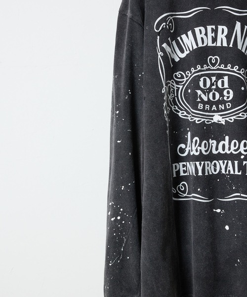 NUMBER (N)INE(ナンバーナイン)の「HAND PAINTED POWDER BREACH CLASSIC LOGO L/S T-SHIRT / ハンドペイント パウダーブリーチ クラシックロゴ ロングスリーブ Tシャツ(Tシャツ/カットソー・メンズ・ブラック系1/ブラック系2/ブラック系3/ブラック系5・2/4/3)」の7枚目の写真
