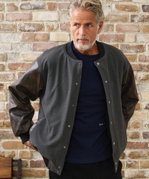 Maison code 13（メゾンコードサーティーン）の「mj11803- Wool Like Synthetic Leather Stadium Jacket スタジアムジャケット(M26W-09)（スタジャン）」