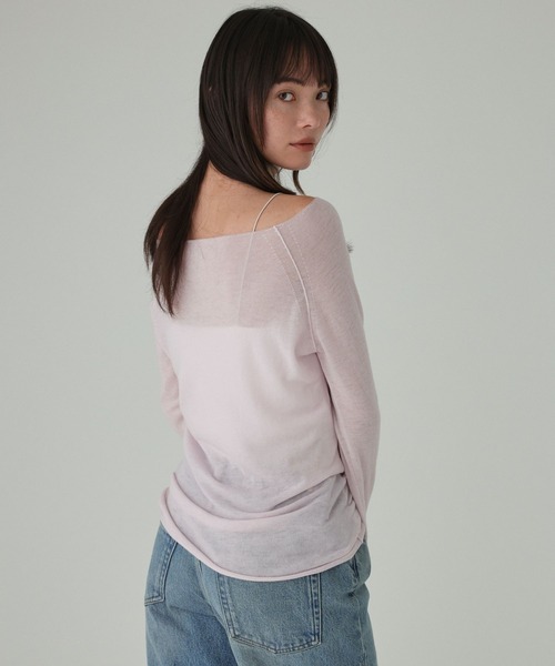 BABYLONE(バビロン)の「ウールシアーニット(ニット/セーター・レディース・ライトグレー/ベビーピンク/ブラウン・フリー)」の14枚目の写真
