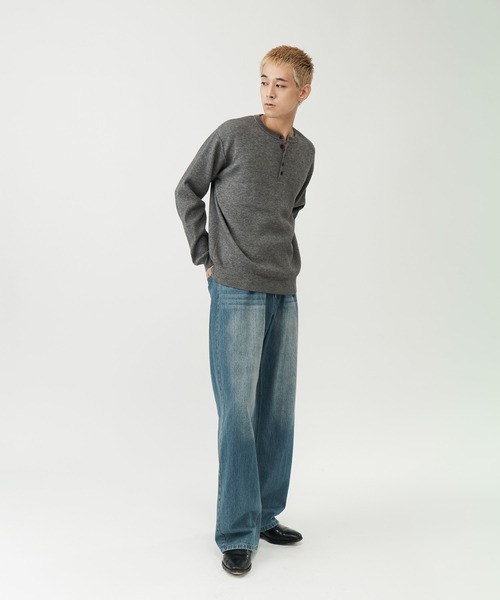 SINSS(シンス)の「Washable henley knit / ウォッシャブルヘンリーニット(ニット/セーター・メンズ・オレンジ/グレー/ブラウン/ブラック/チャコール/コバルトブルー・SMALL/X-SMALL/LARGE/MEDIUM)」の22枚目の写真
