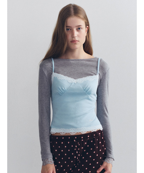 ROLAROLA(ロラロラ)の「レーススリップトップ L/ブルー(Tシャツ/カットソー・レディース・ライトブルー・SMALL/MEDIUM)」の1枚目の写真