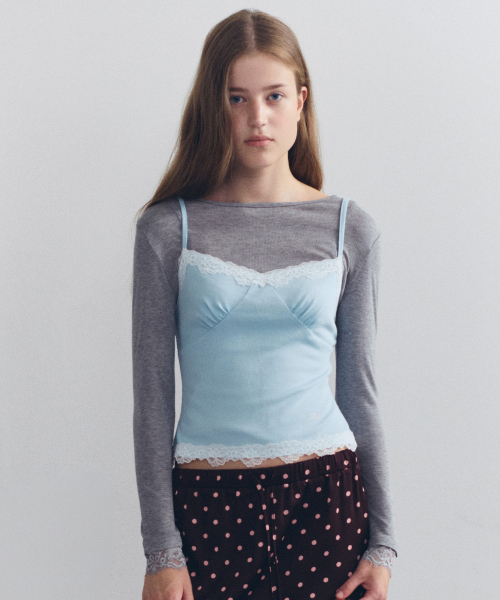 ROLAROLA(ロラロラ)の「レーススリップトップ L/ブルー(Tシャツ/カットソー・レディース・ライトブルー・SMALL/MEDIUM)」の2枚目の写真