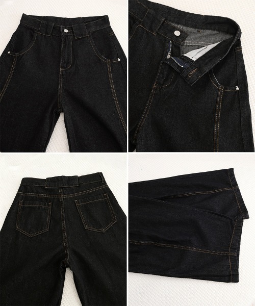 Miniministore(ミニミニストア)の「ワイドデニムパンツ ハイウエストジーンズ(デニムパンツ・レディース・ブラック・M/XL/S/L)」の21枚目の写真