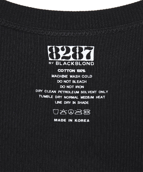 BLACK BLOND(ブラック ブロンド)の「8287 ロゴクロップタンクトップ(ブラック)(Tシャツ/カットソー・レディース・その他・FREE)」の4枚目の写真