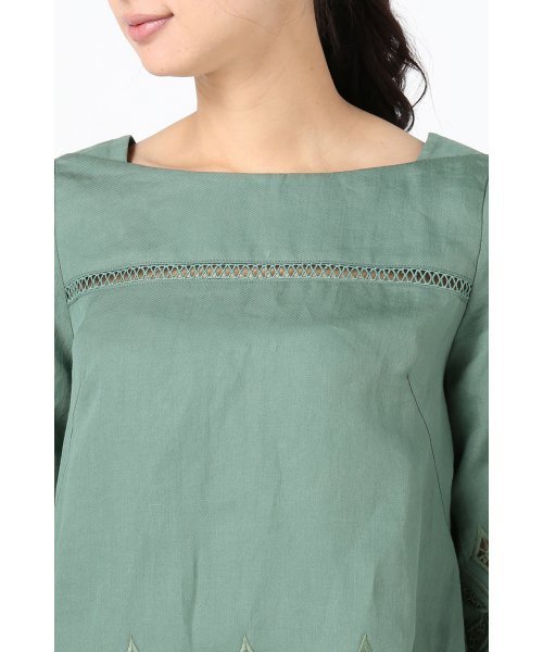 FIGARO Paris(フィガロパリ)の「カットワークレース ブラウス◆(シャツ/ブラウス・レディース・ホワイト/グリーン・38/36)」の9枚目の写真