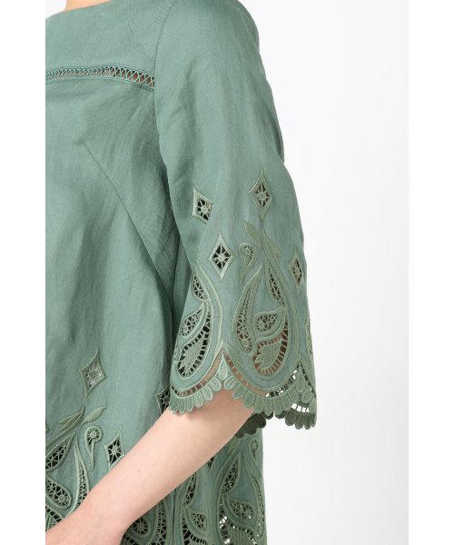 FIGARO Paris(フィガロパリ)の「カットワークレース ブラウス◆(シャツ/ブラウス・レディース・ホワイト/グリーン・38/36)」の12枚目の写真