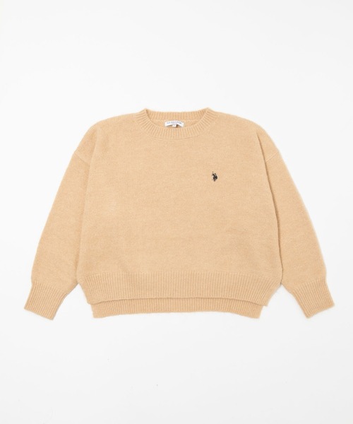 U.S. POLO ASSN.(ユーエスポロアッスン)の「∴WEGO/【26年秋冬新作】別注U.S.POLO ASSN.モヘアライクニットプルオーバー(ニット/セーター・レディース・ブルー/アイボリー/グレー/ベージュ・FREE)」の3枚目の写真