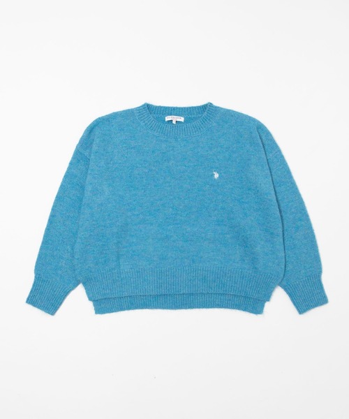 U.S. POLO ASSN.(ユーエスポロアッスン)の「∴WEGO/【26年秋冬新作】別注U.S.POLO ASSN.モヘアライクニットプルオーバー(ニット/セーター・レディース・ブルー/アイボリー/グレー/ベージュ・FREE)」の4枚目の写真