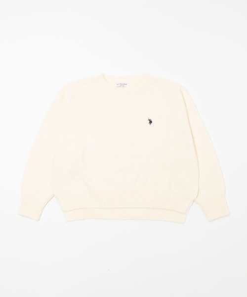 U.S. POLO ASSN.(ユーエスポロアッスン)の「∴WEGO/【26年秋冬新作】別注U.S.POLO ASSN.モヘアライクニットプルオーバー(ニット/セーター・レディース・ブルー/アイボリー/グレー/ベージュ・FREE)」の1枚目の写真