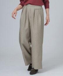 SHOO・LA・RUE | 【S-LL/洗濯後しわになりにくい】お腹周りを自然にカバー ヘリンボーン タックワイドパンツ(その他パンツ)